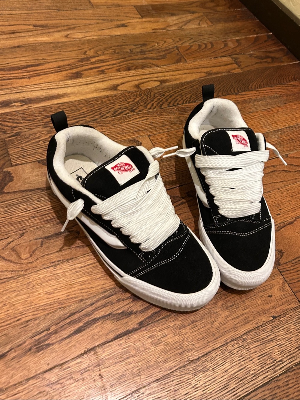 Vans Kids Black and White Low-Top Skate Sneakers